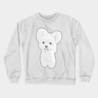 Cute Dog Pencil Art Design Crewneck Sweatshirt